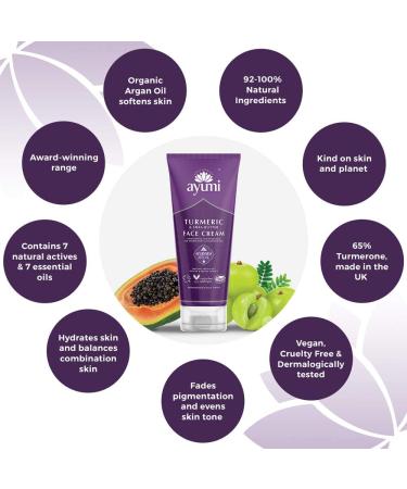 Ayumi Turmeric & Shea Butter Face Cream Vegan and Cruelty Free Dermatologically Tested 1 x 100ml - Buy Online on GoSupps.com