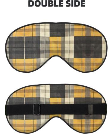 Unisex Double-Sided Plaid Sleep Mask - Yellow Gray Black | Ideal for Restful Sleep & Skin Care - Buy Online on GoSupps.com