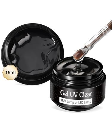 UV nail gel in 15g*2 assembly gel sealing gel for gel nails solid color gel and poly gel for gel nails nail extensions and nail art design transparent