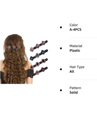 Simtplicity Crystal Stone Braided Hair Clips Braided Hair Clips Crystal Stone Braided Hair Clips Magic Hair Clip Braided Hair Clip with Rhinestones for Women/Girls (6PCS-A) - Buy Online on GoSupps.com