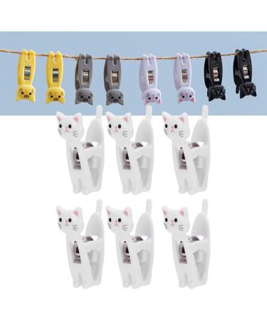 6 Pack Cat Snack Clips - Anti-Slip Strong Metal Spring Versatile Food Pocket & Document Holder - White - Buy Online on GoSupps.com