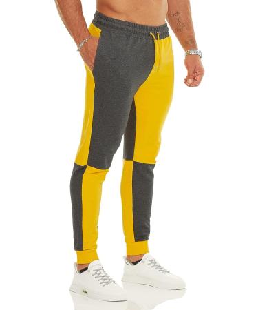 Ouber Men's Stylish Athletic Sweatpants - Yellow X-Large - Buy Online on GoSupps.com
