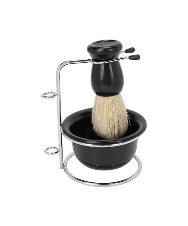 Manual Shaving Brush Set Soft Nylon Hair Large Foam Bowl Space Saving Design for Men Facial Care