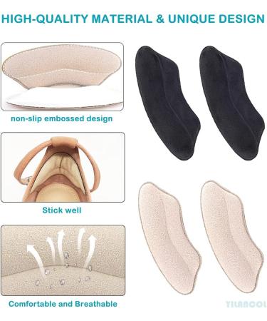 4 Pairs Suede Heel Grips Liners - Prevent Heel Slipping and Rubbing - Self-Adhesive Inserts for Men and Women - Buy Online on GoSupps.com