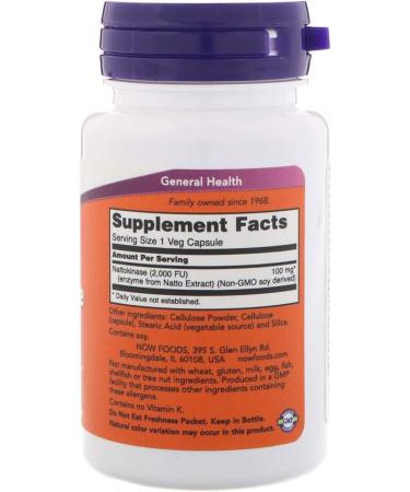 Now Foods Nattokinase 100 mg - 60 Veg Capsules for Heart Health - Buy Online on GoSupps.com