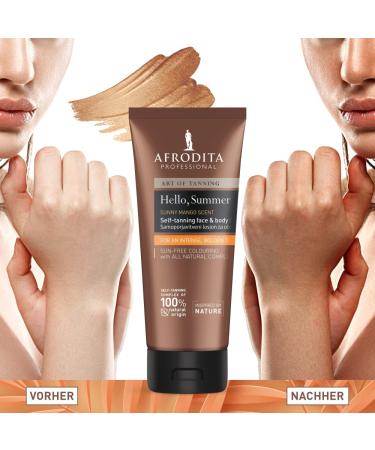 Afrodita Professional Art of Tanning - Hello Summer Self-Tanning Lotion for Face & Body | 150ml | Flawless Tan Without UV | Paraffin-Free - Buy Online on GoSupps.com