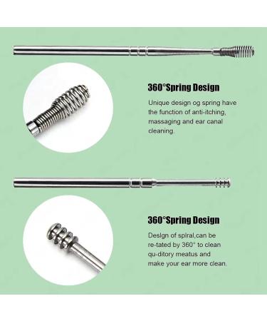 LUXIOO 6PCS Ear Cleaning Master Set - Professional Spiral Design Stainless Steel Earwax Removal Kit for Ear Care - Purple - Buy Online on GoSupps.com