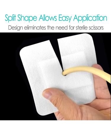 Split Drain Adhesive Bandage for Feeding Tube and PD Catheter - 4x4 (Pack of 10) - Buy Online on GoSupps.com