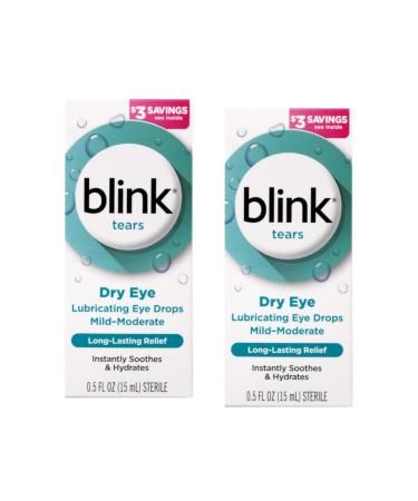 Blink Tears Lubricating Eye Drops (Mild-Moderate Dry Eye) 0.5 FL OZ (15 ml) - 2-Pack