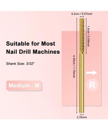 CGBE Nail Miller Attachments - Wolframcarbid Nail Miller Bits for Nail Care | 3/32 Long Barrel Milling Cutter | Medium Grain Nail Skin Removal & Polishing - Buy Online on GoSupps.com