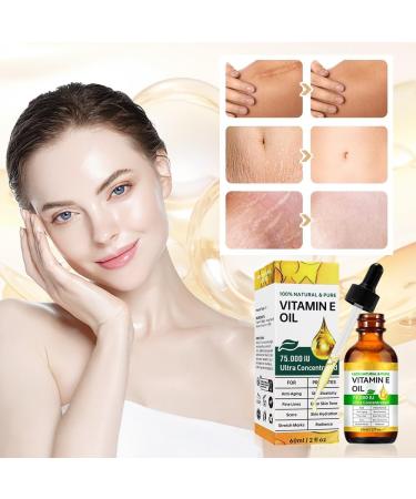WAWJ Vitamin E oil 60 ml natural vitamin E for skin care and antiaging moisturizing wrinkle control scar care suitable for all skin types - Buy Online on GoSupps.com