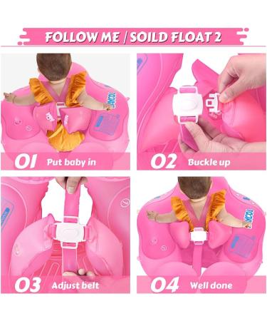LAYCOL Baby Pool Float with UPF50+ Sun Protection Canopy - Pink Large | Inflatable Toddler Float for Ages 3-36 Months - Buy Online on GoSupps.com