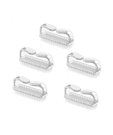 CHAOYUELYF 5 Pcs Nail Brushes For Cleaning Nails Transparent Nail Dust Brushes Handle Nail Scrubbing Brushes for Toes and Nails Cleaning