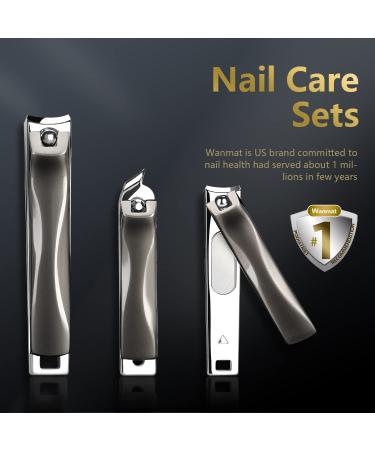 Stainless Steel Nail Clippers Set for Thick or Ingrown Nails - 3PCS Professional Nail Trimmer for Men and Women - Includes Fingernail & Toenail Clippers - Extra Sharp and Durable (1pcs Black) - Buy Online on GoSupps.com