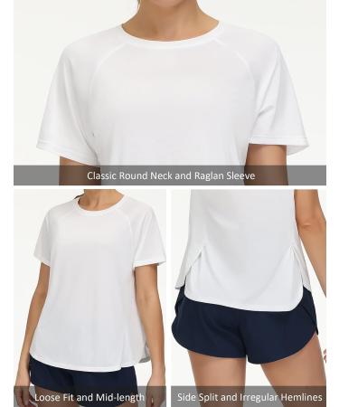 THE GYM PEOPLE Women's Breathable Yoga T-Shirt - White, X-Large - Buy Online on GoSupps.com