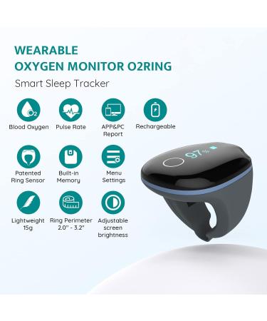 ViATOM O2 Ring Pulse Oximeter with Alarm - Black - Buy Online on GoSupps.com