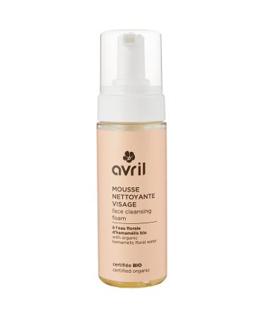 Avril - Organic Facial Cleansing Foam - Organic Witch Hazel Floral Water - 98% Natural Origin - Ecocert Organic Certified - Vegan Product, Made in France - 150ml Bottle