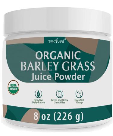 Organic Barley Grass Juice Powder Utah Grown Raw Barley Grass Juice Extract & Green Juice Powder for Detox- Complements Wheatgrass Juice- Made to EverRaw Standards with BioActive Dehydration- 8 oz Barley Grass 8 Ounce (