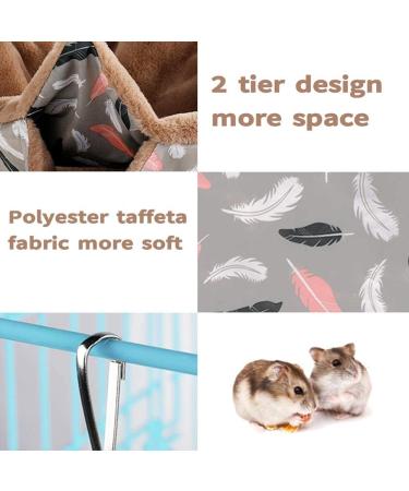 Small Pet Cage Hammock 2 Tier - Hanging Bed for Small Animals - Accessories for Chinchilla, Parrot, Sugar Glider, Ferrets, Rat, Hamster - Brown - 13.38x13.38 - Buy Online on GoSupps.com