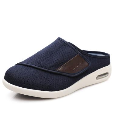 Diabetic Slippers Women Comfortable Breathable Orthopedic Diabetic Shoes for Men Extra Wide Width Indoor Lightweight Wide Width Elderly Edema Shoes for Extra Cushioning 8.5 Blue