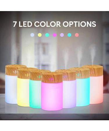 RUGERO 250ml Portable Cool Mist Air Humidifier with 7 LED Lights - Bedroom, Baby, Yoga, Office, Car - Light Wood Grain Finish | Mini Auto-Off Plant Humidifier - Buy Online on GoSupps.com