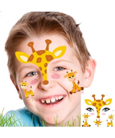 8pcs Kids Animal Face Tattoo Set - Water Transfer Butterfly Sticker for Halloween & Parties - Buy Online on GoSupps.com