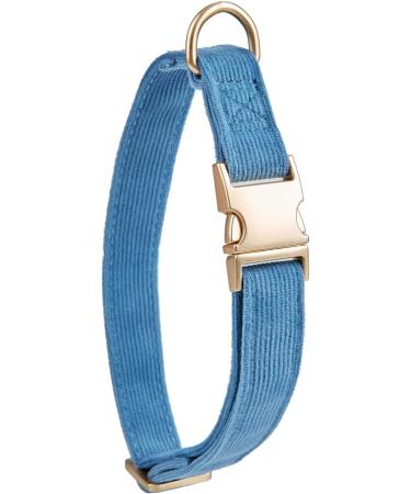 YUDOTE Ultra-Soft Dog Collar for Small Dogs | Natural Cotton Cord Blue-Grey - Ideal for Sensitive Skin - Buy Online on GoSupps.com