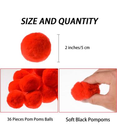 36 Pieces 2 Inch Red Pom Poms for DIY Crafts and Valentine's Day Decorations - Buy Online on GoSupps.com