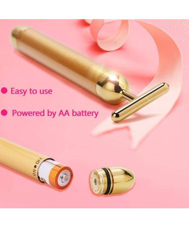Golden 3D Electric Face Massager Roller | T Shape Facial Roller Kit - Buy Online on GoSupps.com