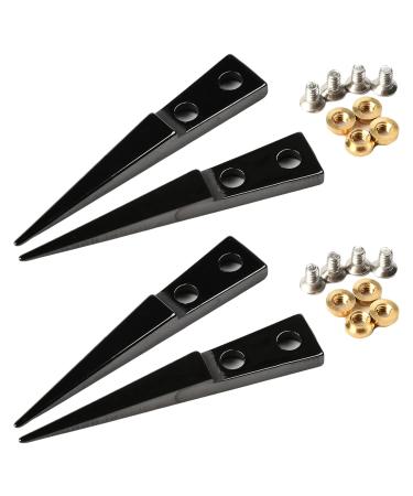 Utoolmart Straight Pointed Ceramic Tips Replaceable Heat Resistance Non-Conductive Heads for Ceramic Tweezers Black 4 Pairs 4 Pair Black