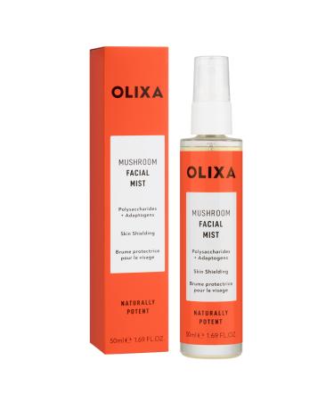 Olixa Beauty - Mushroom Facial Mist - Skin Protecting - With Reishi Mushroom Shiitake Mushroom Holy Basil Ashwaghandha Ginseng - Adaptogen - Face Mist Spray - 50ml