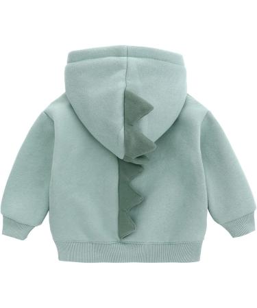 Famuka Little Kids Dinosaur Hoodie - 24 Months Unisex Toddler Boy Girl Sweatshirt in Green - Buy Online on GoSupps.com