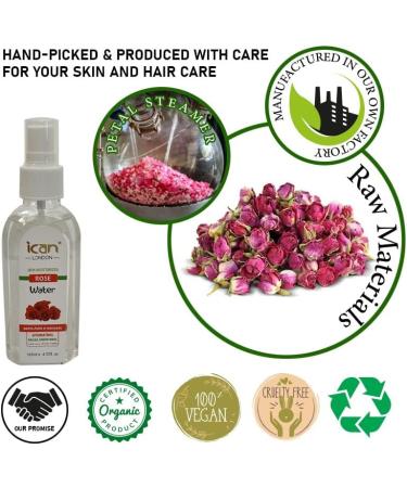 Organic Rose Water Mist Spray 125ml - Hydrating & Smoothing Facial Toner - Buy Online on GoSupps.com