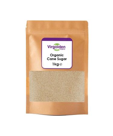 Organic Cane Sugar 1kg by Virgolden Organic - Hot and Cold Drinks Coffee Cooking Baking Vegan