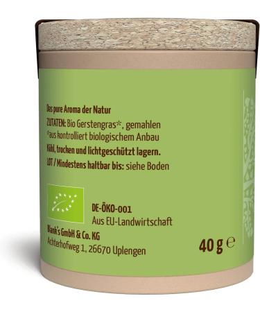 Organic Barley Grass Powder 40g - Mild Taste Fresh Aroma | Raw Food Quality from Achterhof - Buy Online on GoSupps.com