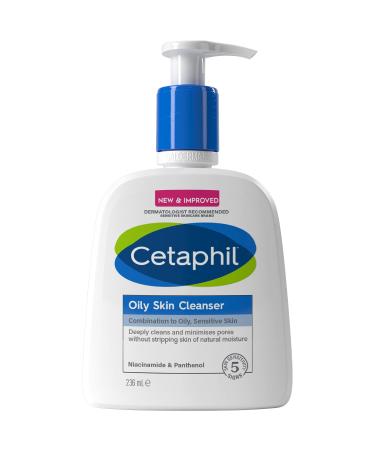 Cetaphil Oily Skin Cleanser 236ml Face Wash For Combination to Oily Sensitive Skin With Niacinamide 236 ml (Pack of 1) 236 ml (New Version)