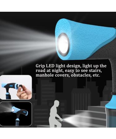 Telescopic Cane Led Light Adjustable Walking Stick Elder Fathers Mothers Gifts Brown (Black) - Buy Online on GoSupps.com