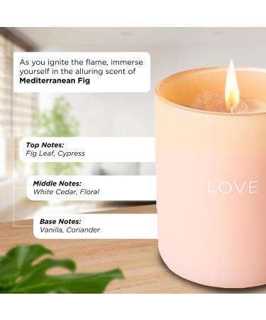 Jill & Ally Love Crystal Manifestation Candle - Mediterranean Fig Rose Quartz 100% Soy 45 Hours Burn Time Romantic Aromatherapy for Self-Love & Relationships - Shop Internationally - Buy Online on GoSupps.com