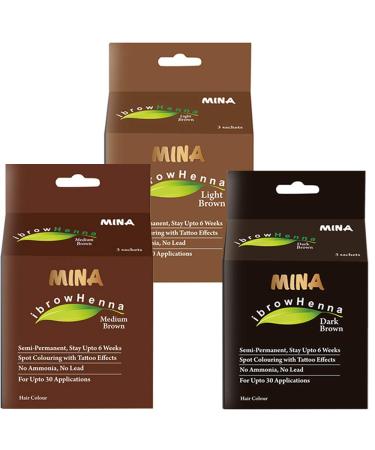 MINA ibrow Henna Regular Pack Combo Pack (Pack of 3)