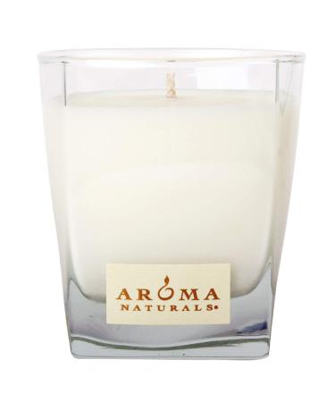 Aroma Naturals Wish Holiday Square Glass Soy Candle Peppermint and Vanilla 6.8 Ounce