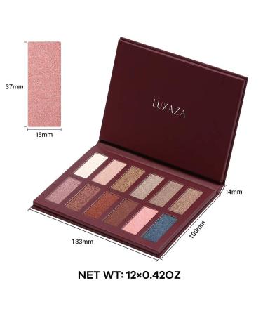 LUXAZA Neutral Nudes Eyeshadow Palette - Brown Metallic Warm Bronze Copper Shimmer Satin Shades - Buy Online on GoSupps.com