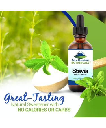 Pure Mountain Botanicals Liquid Stevia Drops - Natural Sweetener - Concentrated Sugar Free Substitute Diabetic Friendly Ideal for Keto Low Carb and Vegan Diet Great Addition to Weight Loss Program 1 Fl Oz (Pack of 1) - Buy Online on GoSupps.com