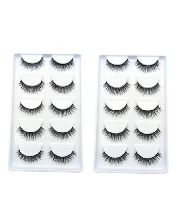 FRCOLOR 10 Pairs Fake eyelashes luxurious eyelashes fluffy natural eyelashes short fake eye lashes luxury makeup fake lashes natural Girl Cosmetics False Lash woman magnetic chemical fiber