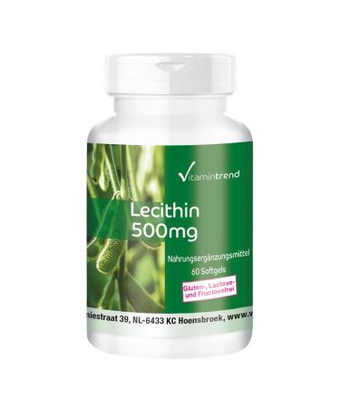 Lecithin 500 mg - 60 softgels - Standardized to 10% phosphatidylcholine - Safe dosage | Vitamintrend