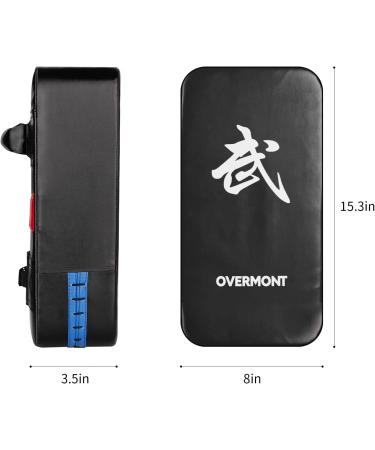 Overmont Taekwondo Kick Pads - PU Leather Boxing Karate Pad for Muay Thai MMA Martial Arts - Punch Mitts and Kicking Shield Training - Black - Buy Online on GoSupps.com