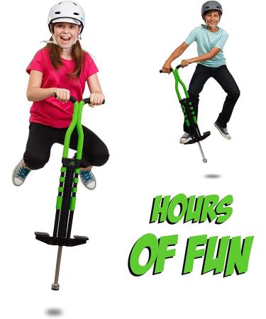 New Bounce Pro Sport Edition Pogo Stick for Kids Ages 9 and Up - 80 to 160 Lbs - Quality Easy Grip PogoStick in Black & Green for Hours of Fun - Buy Online on GoSupps.com