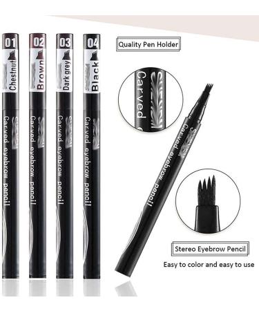 1 stylo encre liquide de tatouage tanche 4 fourchettes crayon sourcils crayon sourcils microblading avec un micro cr e des sourcils naturels sans effort (marron) - Buy Online on GoSupps.com