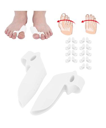 Toes-valgus corrector soft and skin-friendly portable large toe corrector for the ball relief for support during day and night (white)
