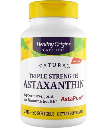 Healthy Origins Astaxanthin Triple Strength - 12 mg. - 60 Softgels