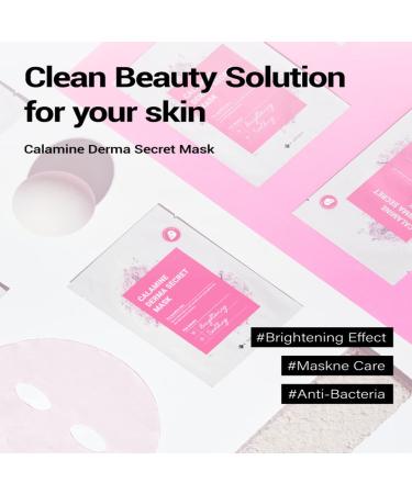 KSECRET Calamine Derma Secret Mask - Hydrating & Refreshing Korean Facial Sheet Masks (10 Sheets 25g each) | Best International Shipping - Buy Online on GoSupps.com